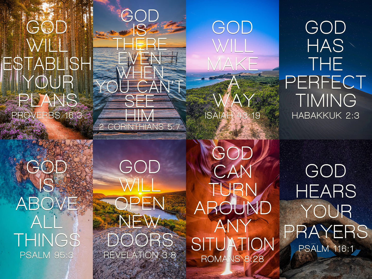 PARODY ART PRINTS 20 God Series - Bible Verse Landscape Photography Aesthetic Collage Kit, Teen Room Wall Decor, College Dorm Decor, Christian Inspirational Gift, 4x6 Professional Photos