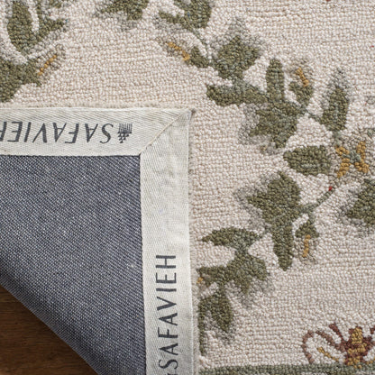 SAFAVIEH Area Rug 8x10 - Chelsea Collection - Large - Ivory & Green, Hand-Hooked Wool, French Country Design, Ideal for Living Room, Bedroom, Office, Dining Space (HK55A)