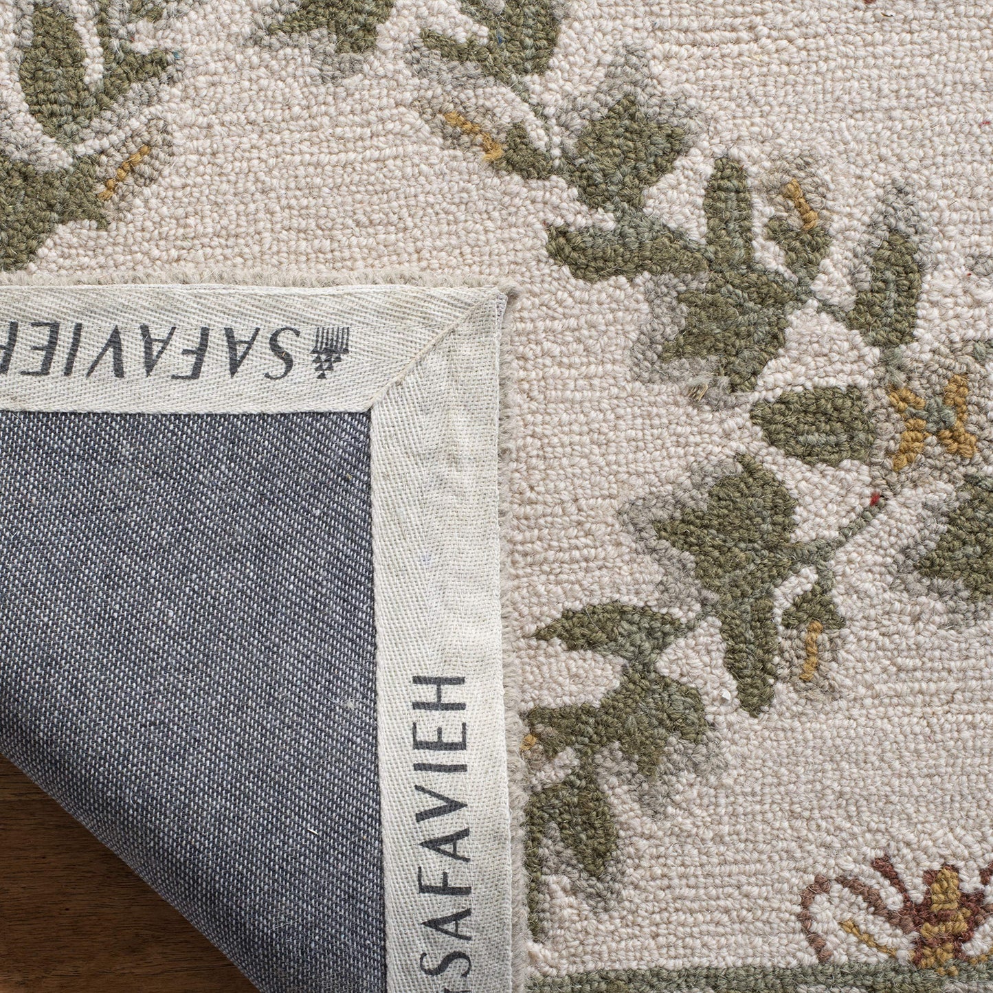 SAFAVIEH Chelsea Collection Area Rug - 10' x 14', Ivory & Green, French Country Trellis Design, Hand-Hooked Wool, Ideal for the Living Room, Bedroom, Dining Room (HK55A-10)
