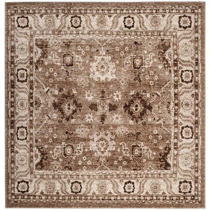 SAFAVIEH Vintage Hamadan Collection Area Rug - 9' Square, Taupe, Traditional Persian Design, Non-Shedding & Easy to Clean, Ideal for Living Room, Bedroom, Dining Space (VTH214T)