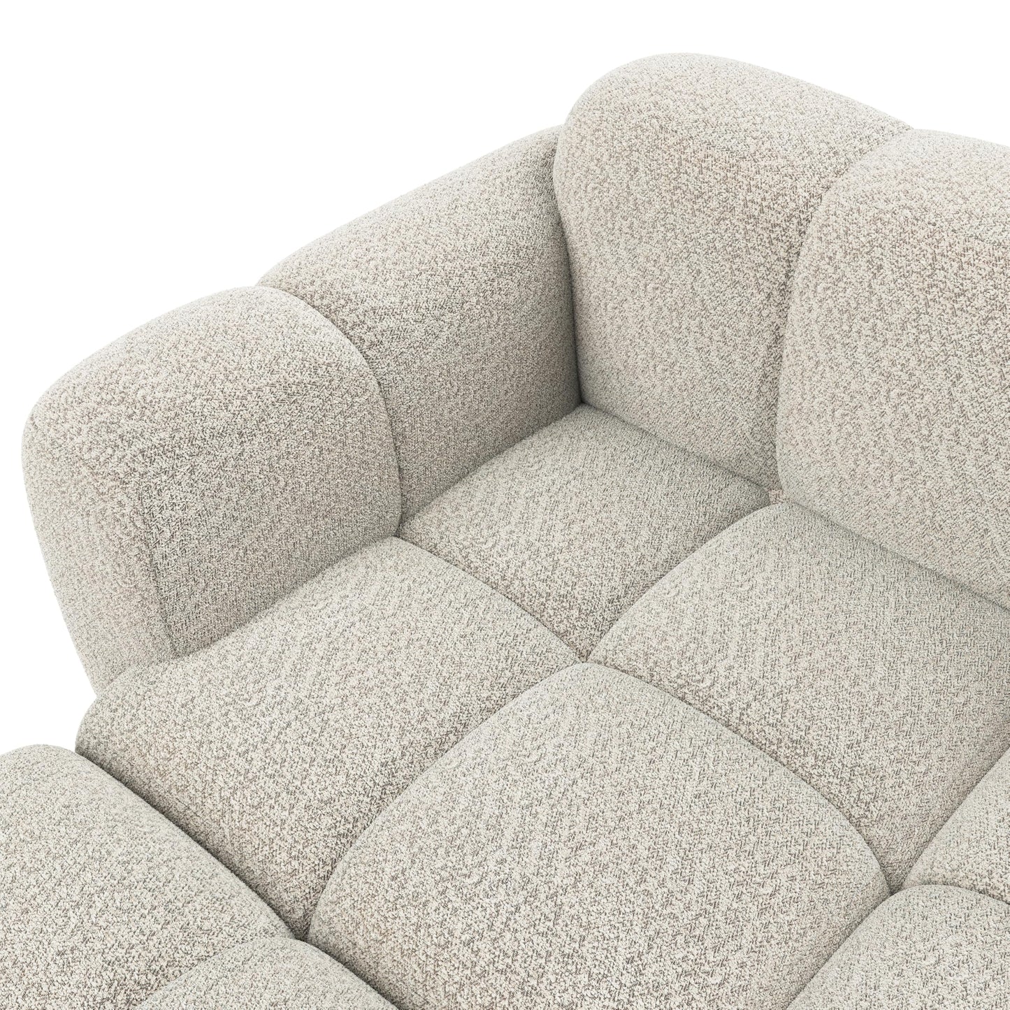 Christopher Knight Home Simi Modular L-Shaped Sofa Couch with Movable Ottoman, Boucle Upholstered Modular Sectional Sofa with Footrest, Modern Home Sofa Living Room, Comfy Cloud Couch, Beige