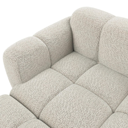 Christopher Knight Home Simi Modular L-Shaped Sofa Couch with Movable Ottoman, Boucle Upholstered Modular Sectional Sofa with Footrest, Modern Home Sofa Living Room, Comfy Cloud Couch, Beige