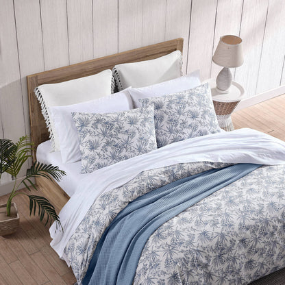 Tommy Bahama- King Duvet Cover Set, Reversible Cotton Bedding Set with Matching Shams, Coastal Bedding Set (Pen and Ink Blue, King)