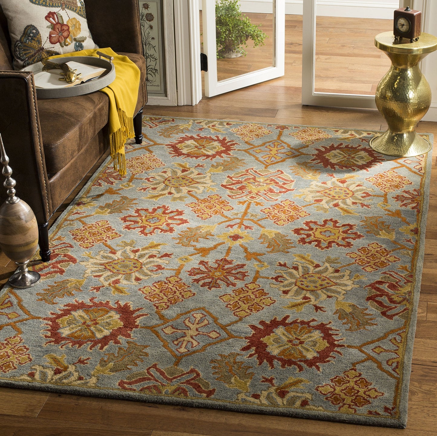 SAFAVIEH Heritage Collection 8' x 10' Charcoal / Multi HG420H Handmade Traditional Oriental Premium Wool Area Rug