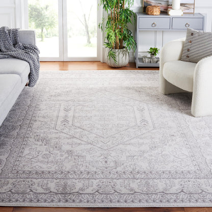 SAFAVIEH Area Rug 10x14 - Adirondack Collection - Large - Ivory & Silver, Oriental Medallion Design, Non-Shedding & Easy to Clean, Ideal for Living Room, Bedroom, Dining Space (ADR108B)