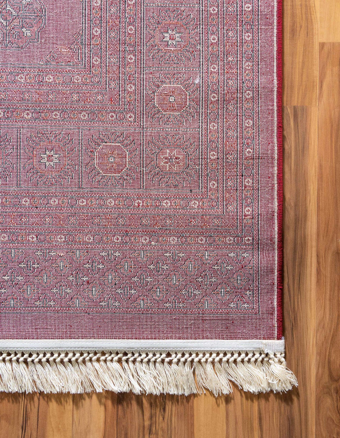 Unique Loom Tekke Collection Over-Dyed Saturated Traditional Torkaman Area Rug, 9 ft x 12 ft, Red/Burgundy