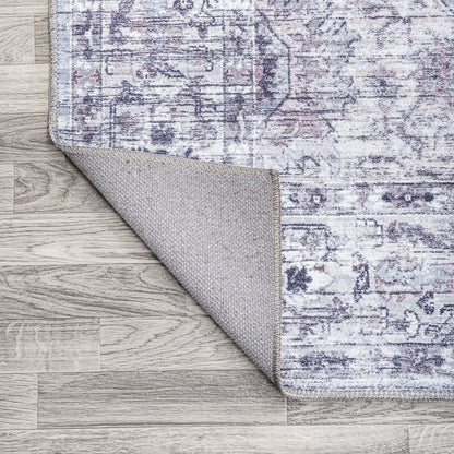 JONATHAN Y Machine Washable Gray/Purple Indoor Area Rug 3X5 ft, Didim Boho Medallion for Living Room, Bedroom, Kitchen, Office, Easy-Cleaning, High Traffic, Pet-Friendly, Non-Shedding (WSH102A-3)