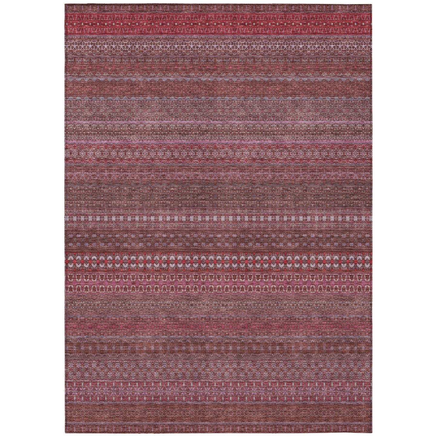 Addison Rugs Chantille ACN527 Red 9' x 12 Indoor Outdoor Area Rug, Stain Resistant, Machine Washable, Non Shedding, Bedroom, Living Room, Dining Room, Kitchen Rug