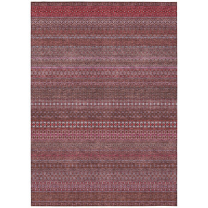 Addison Rugs Chantille ACN527 Red 9' x 12 Indoor Outdoor Area Rug, Stain Resistant, Machine Washable, Non Shedding, Bedroom, Living Room, Dining Room, Kitchen Rug