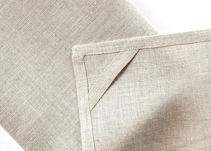 Solino Home Linen Kitchen Towels Set of 2 - 100% Pure Linen, Natural 17 x 26 Inch, Machine Washable