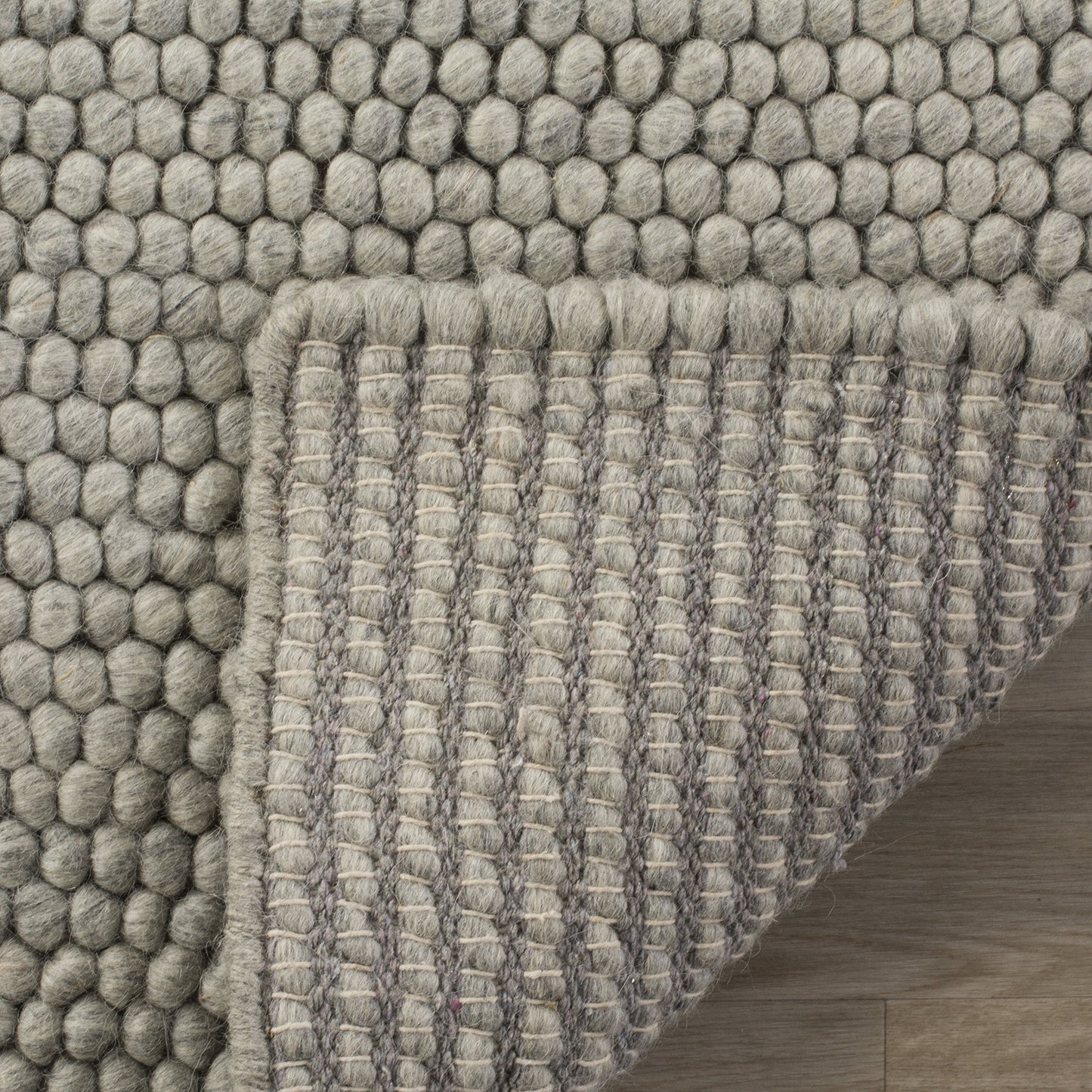 SAFAVIEH Area Rug 8x10 - Natura Collection - Large - Silver, Handmade Wool Blend, Textured Design, Ideal for Living Room, Bedroom, Dining Space (NAT620C)