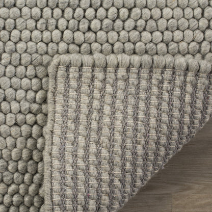 SAFAVIEH Area Rug 8x10 - Natura Collection - Large - Silver, Handmade Wool Blend, Textured Design, Ideal for Living Room, Bedroom, Dining Space (NAT620C)