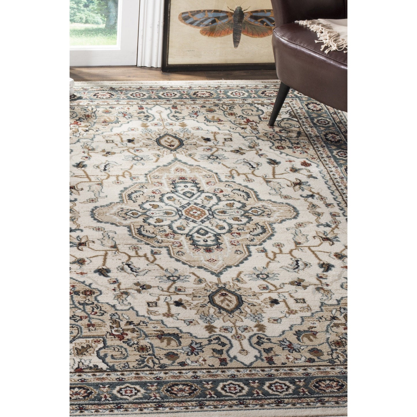 SAFAVIEH Lyndhurst Collection Area Rug - 9' x 12', Cream & Beige, Traditional Oriental Design, Non-Shedding & Easy Care, Ideal for High Traffic Areas in Living Room, Bedroom (LNH338B)