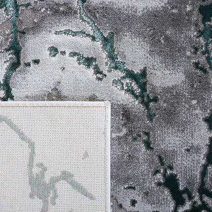 SAFAVIEH Craft Collection Area Rug - 10' Square, Grey & Green, Modern Abstract Design, Non-Shedding & Easy Care, Ideal for High Traffic Areas in Living Room, Bedroom (CFT877Y)