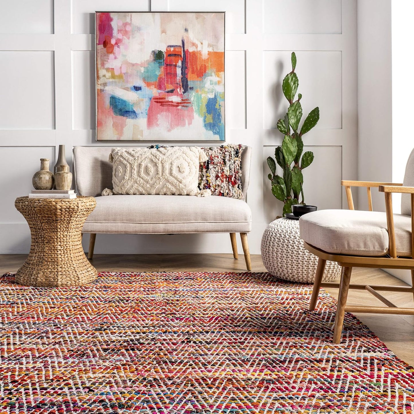 nuLOOM Rochell Hand Woven Chevron Accent Rug, 2x3, Magenta