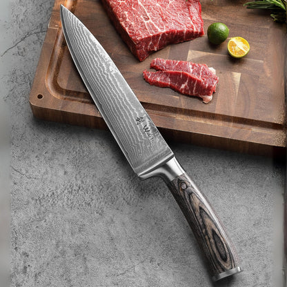 Wakoli EDIS 5-Piece Damascus Kitchen Knife Set – Professional Kitchen Knives with VG10 Core, 67-Layer Damascus Steel Blades and Ergonomic Pakkawood Handles – Premium Chef Knife Set in Gift Box