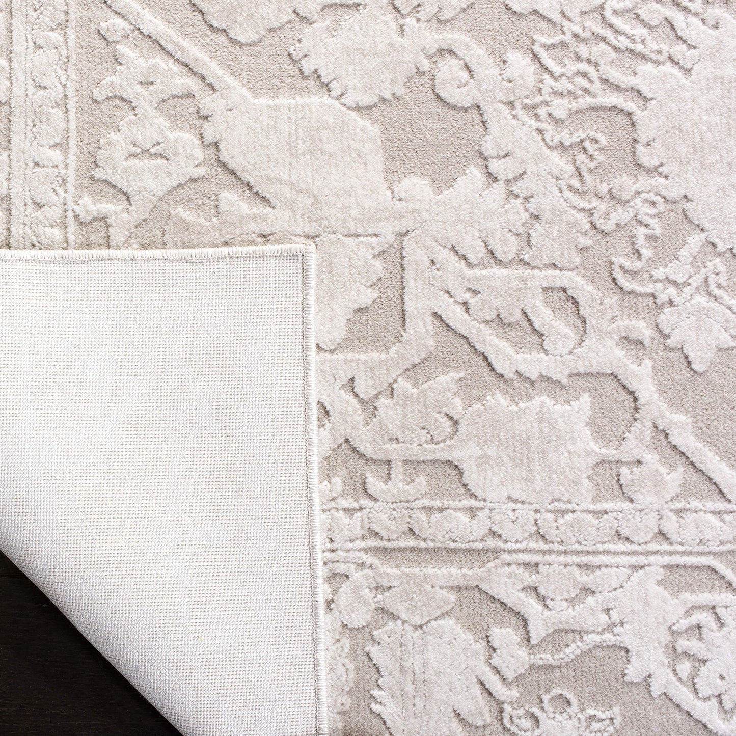 SAFAVIEH Area Rug 10x14 - Reflection Collection - Large - Cream & Ivory, Non-Shedding & Easy Cleaning, Ideal for Living Room, Bedroom (RFT665D)
