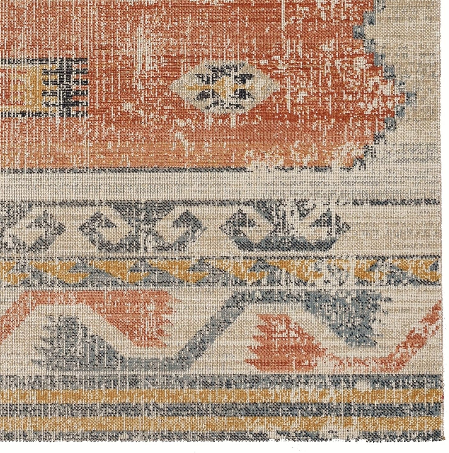Linon Home Décor Plateau Moore Accent Rug, Ivory & Rust, 2' X 3'