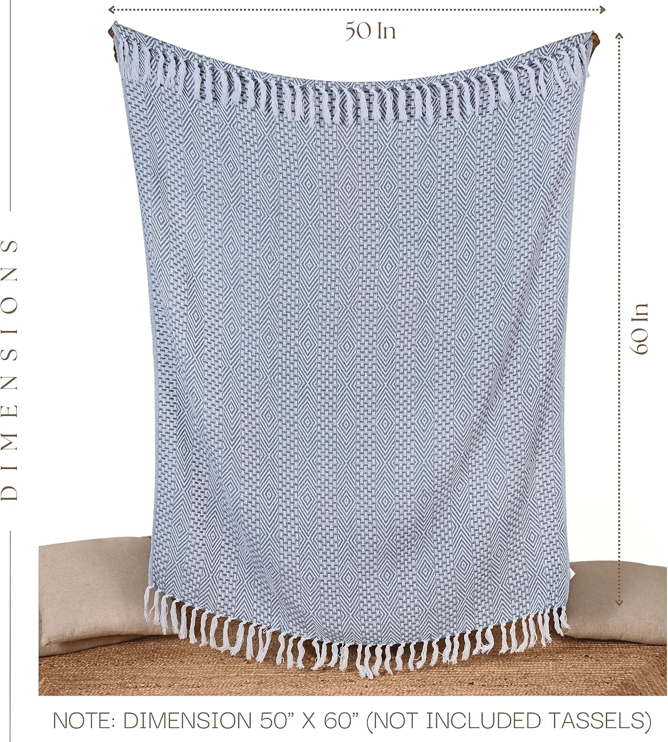 RAJRANG Dusty Blue Throw Blanket, Soft and Warm Living Room Decorative Throws - 60 x 50 Inch