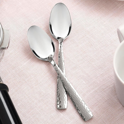 Hudson Essentials 4.6-inch Hammered Demitasse Espresso Spoons, Set of 6, 18/10 Stainless Steel Mini Coffee Spoons