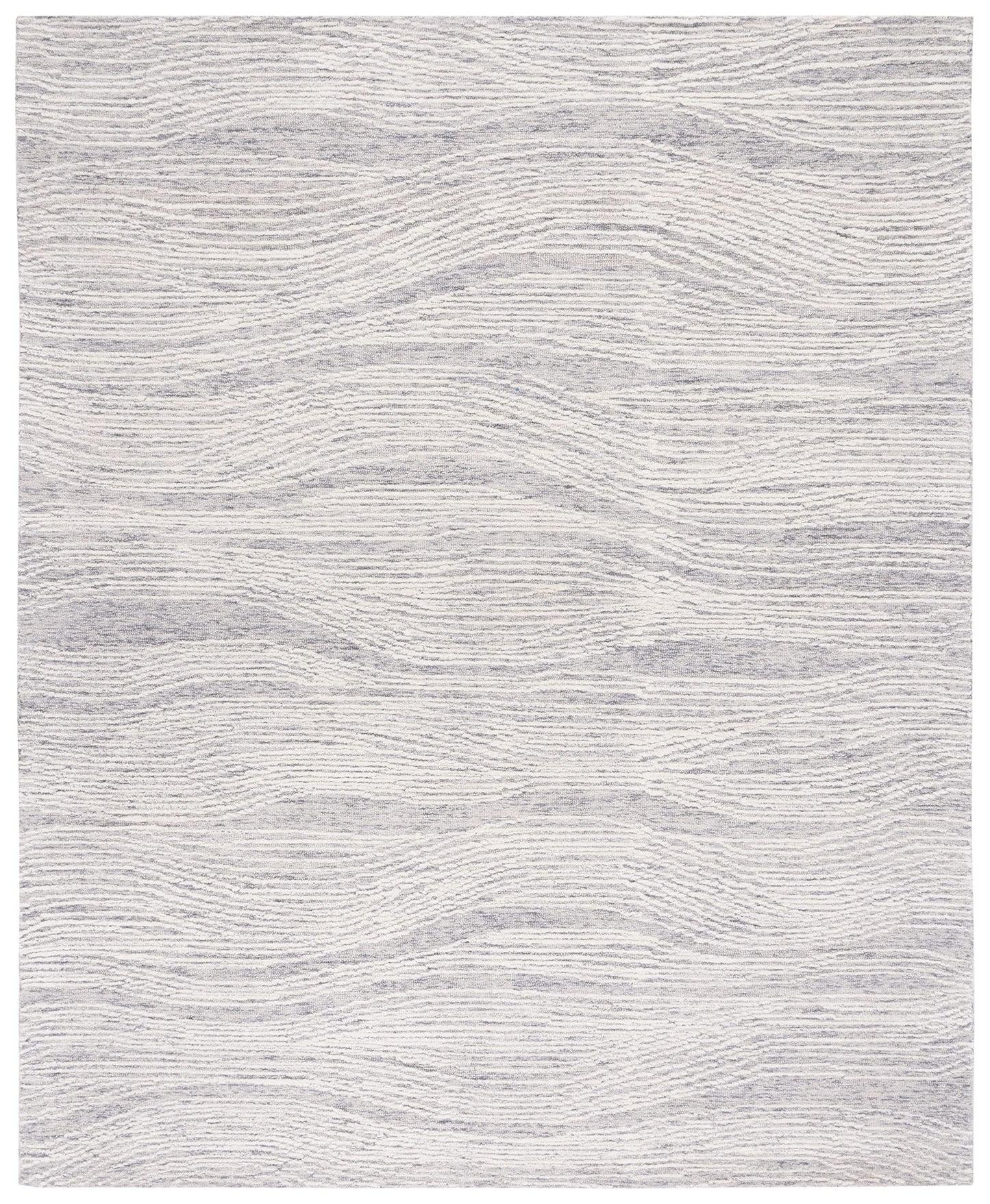 SAFAVIEH Area Rug 8x10 - Metro Collection - Large - Grey & Ivory, Handmade Wool, Modern Design, Ideal for Living Room, Bedroom, Office, Dining Space (MET995F)