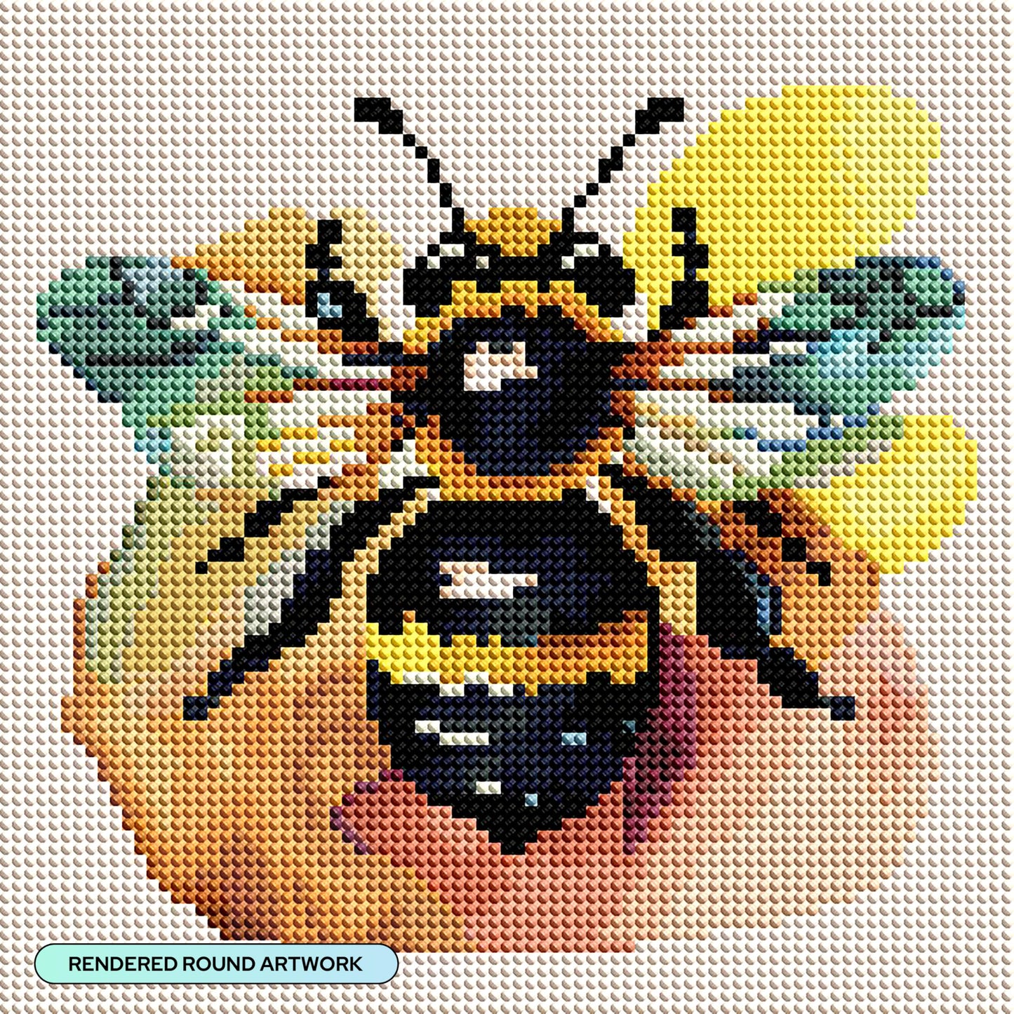 DIAMOND ART CLUB Watercolor Bee Diamond Painting Kit, Fun DIY Crafts for Adults, Round Diamond Art Canvas, 9" x 9" (22.8 cm x 22.8 cm)