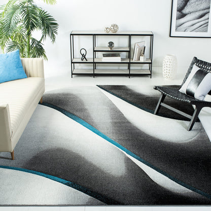 SAFAVIEH Hollywood Collection Area Rug - 10'6" x 14', Grey & Blue, Mid-Century Modern Design, Non-Shedding & Easy Care, Ideal for High Traffic Areas in Living Room, Bedroom (HLW712F)