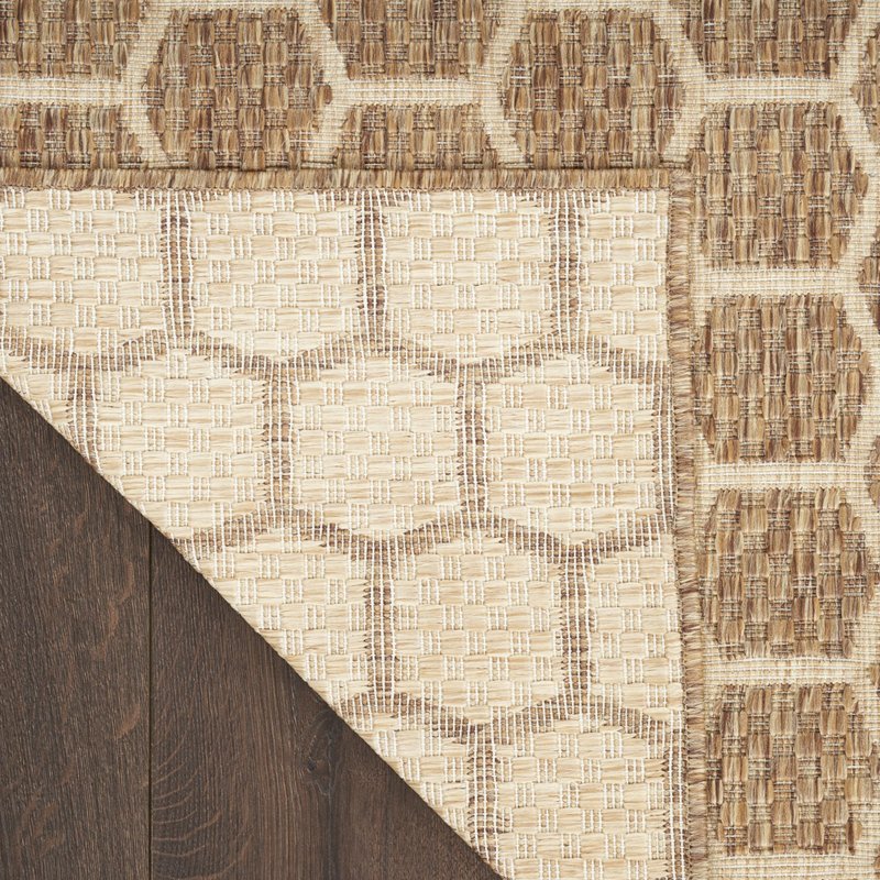 Nourison Home Reversible Indoor Outdoor Natural 4' x 6' Area Rug - Easy Clean, Non Shedding, Bed Room, Living Room, Dining Room, Kitchen (4' x 6')