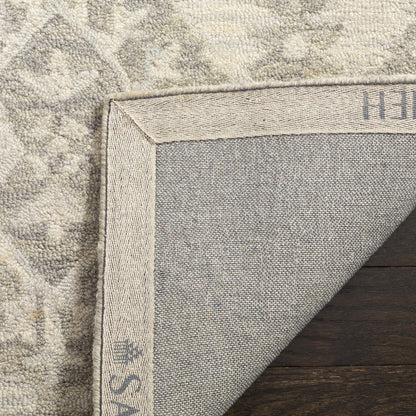 SAFAVIEH Area Rug 8x10 - Micro-Loop Collection - Large - Light Grey, Handmade Wool, Trellis Pattern, Ideal for Living Room, Bedroom, Office, Dining Space (MLP210A)