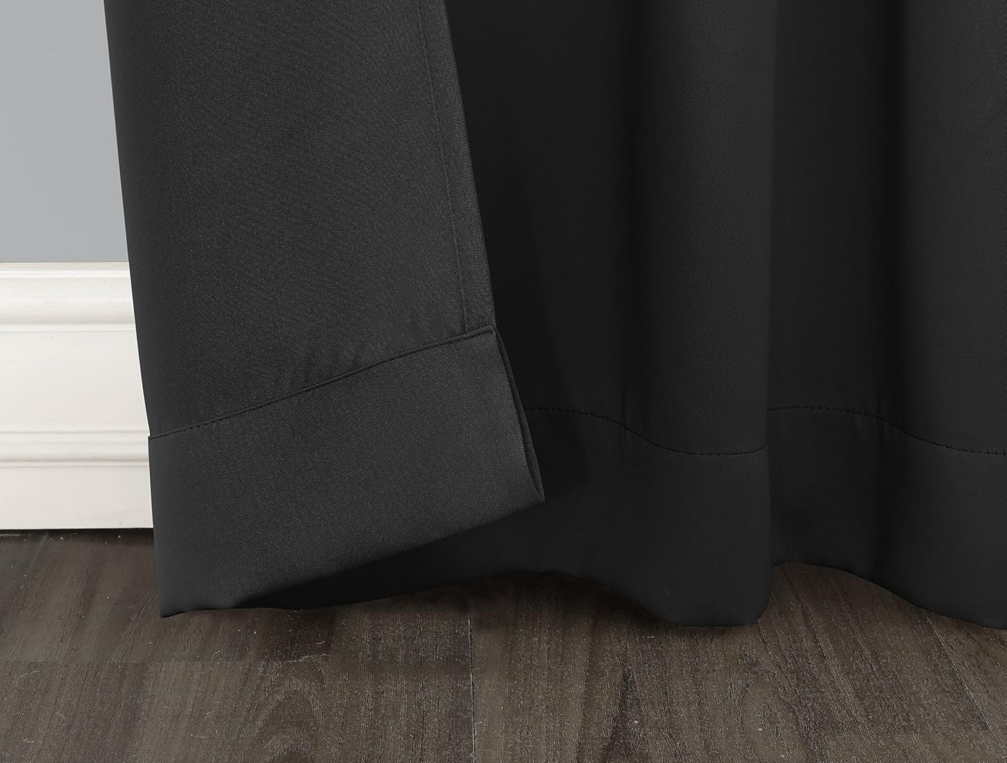 Sun Zero Easton Energy Saving Blackout Curtain Panel, 40" x 63", Black