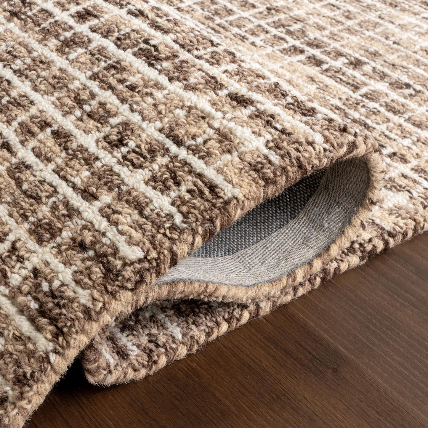Rugs USA Melrose Brown/Ivory, 11'6" x 14'6", Handmade, Wool & Cotton, Soft and Cozy, High Traffic, Stain Resistant, Easy Clean, Durable Area Rug for Bedroom, Living Room, Dining Space, Den, Entryway