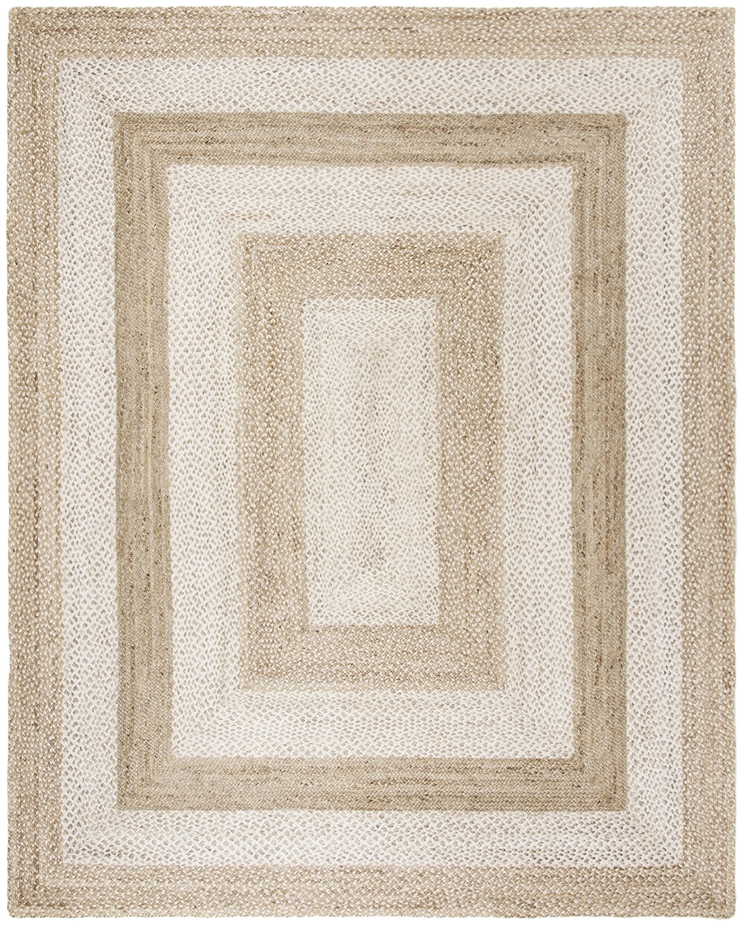 SAFAVIEH Natural Fiber Collection Area Rug - 10' x 14', Grey & Ivory, Handmade Farmhouse Boho Coastal Rustic Braided Jute, Ideal for High Traffic Areas in Living Room, Bedroom (NF884F)