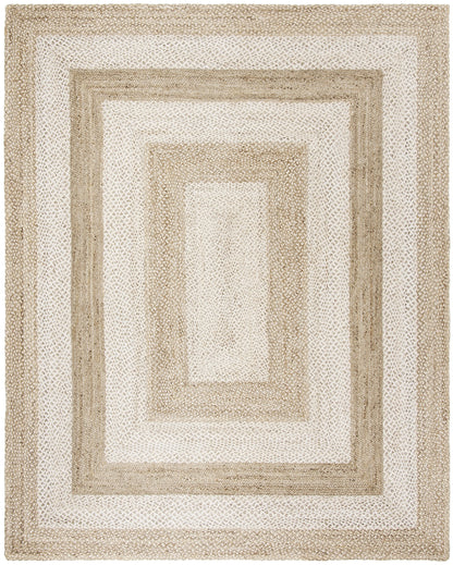 SAFAVIEH Natural Fiber Collection Area Rug - 10' x 14', Grey & Ivory, Handmade Farmhouse Boho Coastal Rustic Braided Jute, Ideal for High Traffic Areas in Living Room, Bedroom (NF884F)