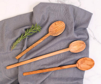 Eddington’s Italian Olive Wood Cooking Spoon - Handcrafted in Europe, Set of 2