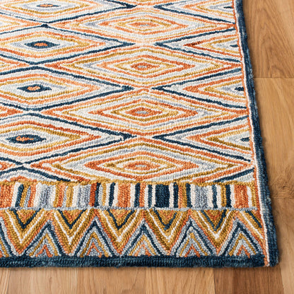 SAFAVIEH Aspen Collection Area Rug - 10' x 14', Gold & Rust, Handmade Boho Wool, Ideal for High Traffic Areas in Living Room, Bedroom (APN808D)