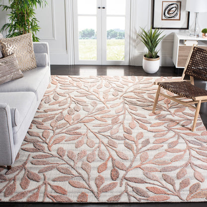SAFAVIEH South Hampton Collection 8' x 10' Rust / Ivory SHA302P Handmade Botanical Wool Area Rug