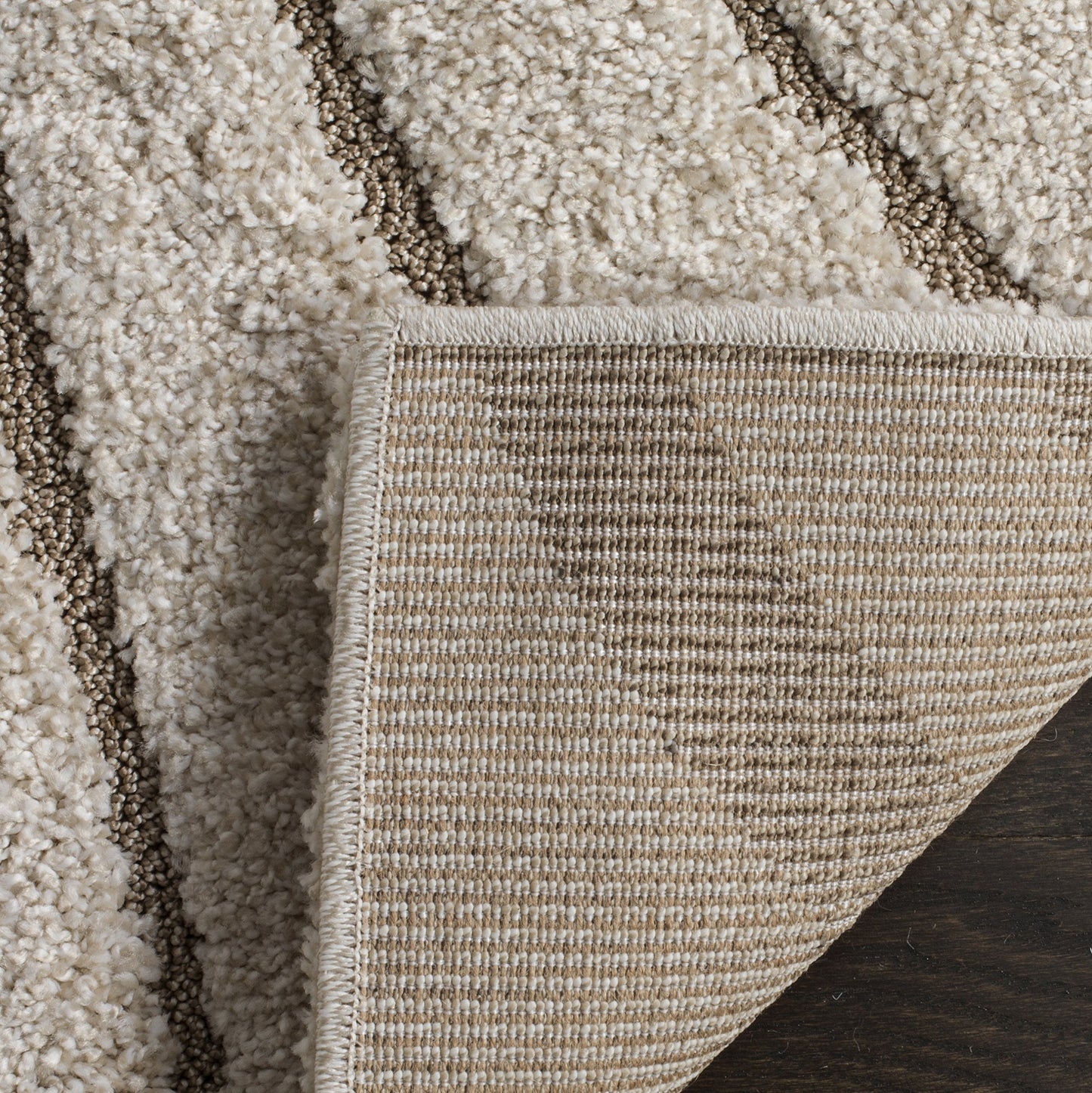SAFAVIEH Florida Shag Collection Area Rug - 9'6" x 13', Cream & Beige, Non-Shedding & Easy Care, 1.2-inch Thick Ideal for High Traffic Areas in Living Room, Bedroom (SG471-1113)
