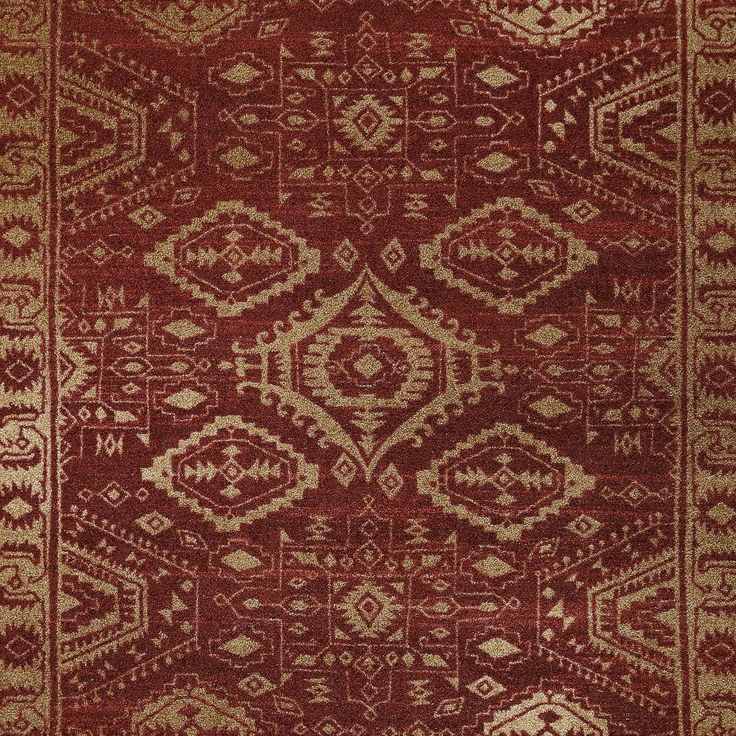 Maples Rugs Georgina Traditional Kitchen Rugs - Non Skid Accent Area Carpet - 2'6 x 3'10 - Red/Gold