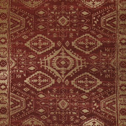 Maples Rugs Georgina Traditional Kitchen Rugs - Non Skid Accent Area Carpet - 2'6 x 3'10 - Red/Gold