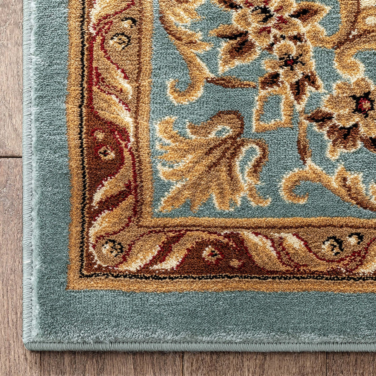 Well Woven Timeless Collection Le Petit Palais Light Blue 8x10 Luxurious Traditional French Medallion Oriental Area Rug Perfect for Living Room Bedroom or Dining Room Easy-to-Clean Durable Design