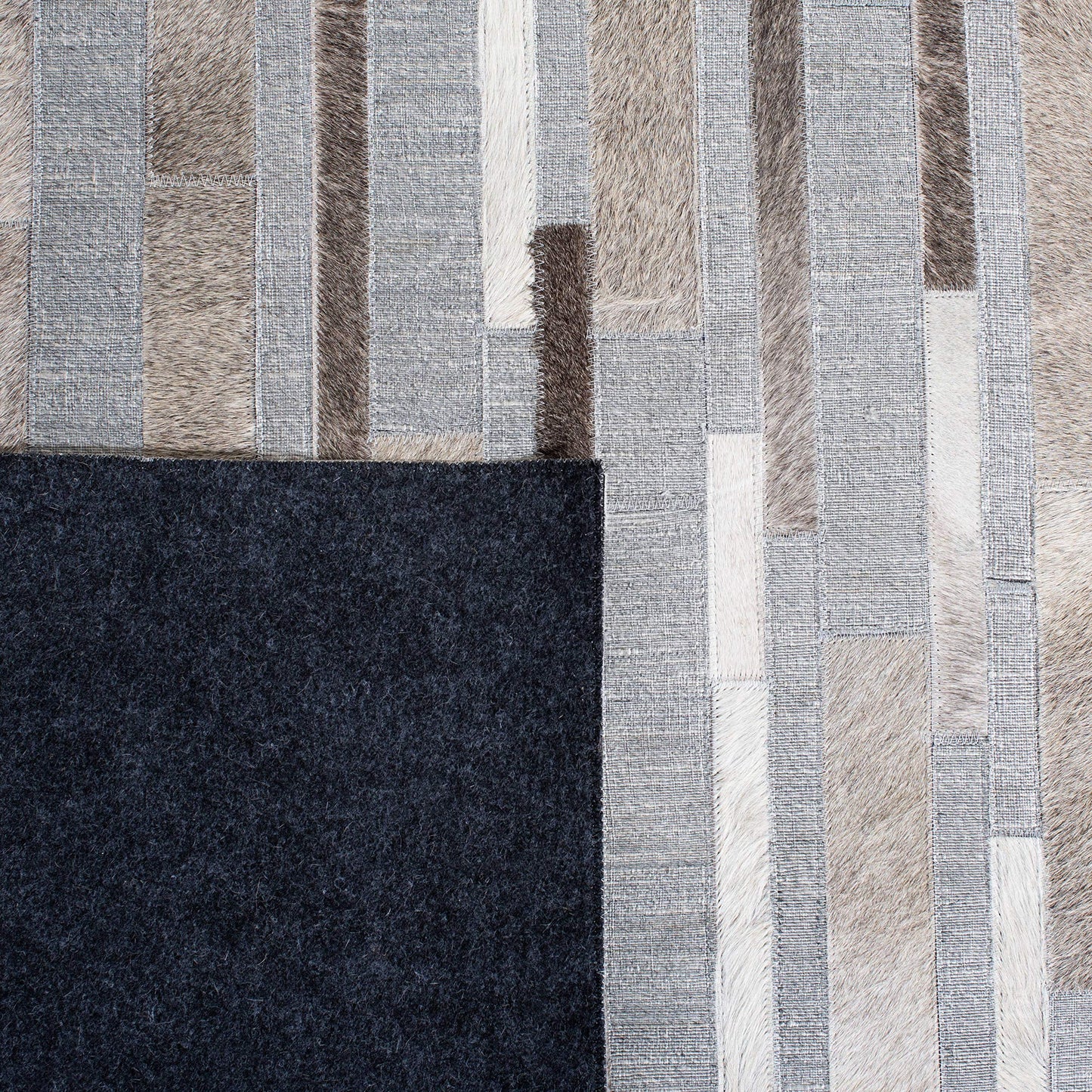 SAFAVIEH Studio Leather Collection 8' x 10' Ivory/Grey STL222A Handmade Mid-Century Modern Leather & Viscose Area Rug