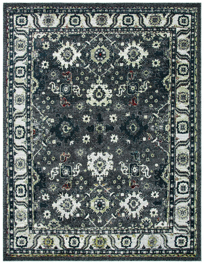 SAFAVIEH Area Rug 8x10 - Vintage Hamadan Collection - Large - Dark Grey & Ivory, Traditional Persian Design, Non-Shedding & Easy to Clean, Ideal for Living Room, Bedroom, Dining Space (VTH214M)