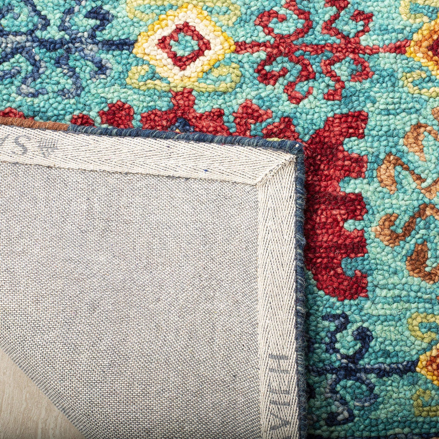 SAFAVIEH Area Rug 8x10 - Aspen Collection - Large - Blue & Red, Handmade Wool, Boho Design, Ideal for Living Room, Bedroom, Office, Dining Space (APN503A)