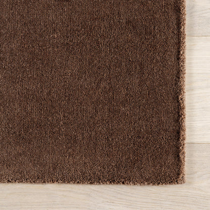 Rugs USA Maru Handmade, Dark Brown, 5' x 8', Solid, Wool, Soft and Cozy, High Traffic, Stain Resistant, Easy Clean, Durable Area Rug for Bedroom, Living Room, Dining Space, Den, Foyer, Entryway