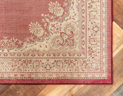 Unique Loom Reza Collection Traditional Persian Style Area Rug, 9 ft 10 in x 13 ft, Burgundy/Ivory